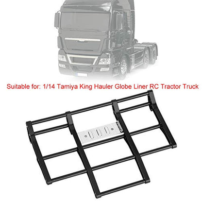 RC Car Bumper, 1/14 RC Car Truck Metal Front Bumper Model Accessory Fit for Tamiya King Hauler, Globe Liner RC Car (N10210BL Black) - color: N10210bl Black