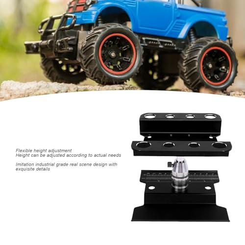 360 Degree Rotation Stable Flexible RC Car Work Stand for 1/10 1/8 Scale Simulation Climbing Vehicles Alloy (Black) - color: Black