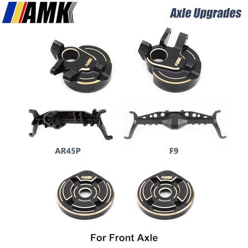 AMK SCX10 III Brass Kit 1.1lb 1.9 Capra Steering Knuckle Front Caps Rear Portal Axle Housing for 1/10 RC Crawler Axial SCX10 Upgrades AR45P UTB10 Vanquish F9 CP44