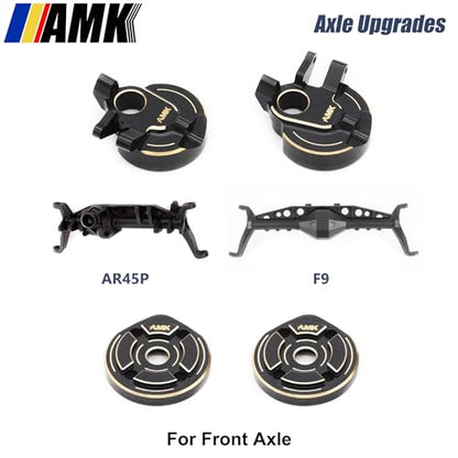 AMK SCX10 III Brass Kit 1.1lb 1.9 Capra Steering Knuckle Front Caps Rear Portal Axle Housing for 1/10 RC Crawler Axial SCX10 Upgrades AR45P UTB10 Vanquish F9 CP44