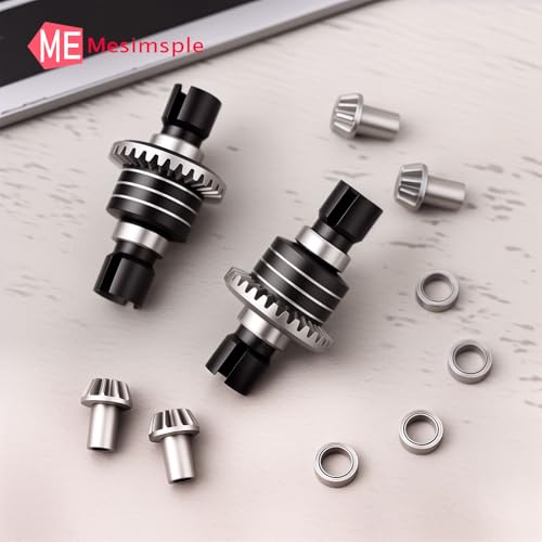 45# Steel Front Rear Differential Diff Input Gear Set for 1/16 H16BM H16207 16208 16209 16210 H16 1/14 14301 14302 14209 14210 H14BM Series Upgrades Part Black - color: Black