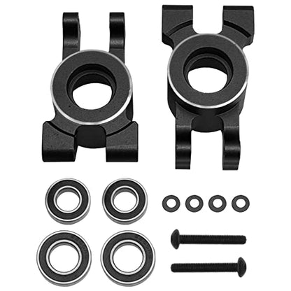 Alloy Rear Stub Axle Carriers Hub w/Ball Bearings # 9552 Compatible with Traxxas 1/8 Sledge 4WD 95076-4 RC Monster Truck Upgarde Parts (Black) - color: Black