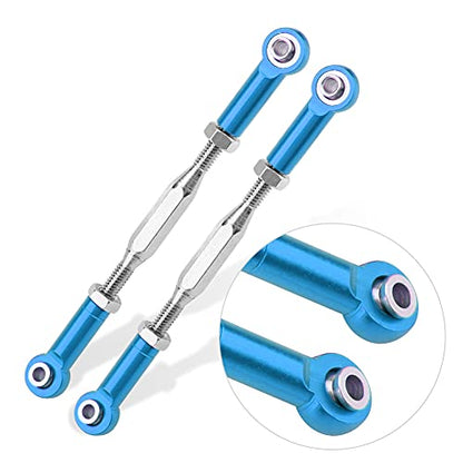 Al - Alloy Steering Linkage Rods, CNC Precision Machined & Anodized Surface Treatment, Durable and Easy Install Remove RC Accessories for Slash 1/10 RC Truck (SLA013B Blue)