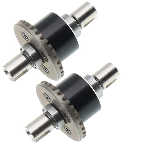 2PCS Metal Front and Rear Differential Gear Diff Gear Set Compatible with WLtoys 1/14 144010 144001 144002 1/12 124016 124017 124018 124019 RC Car Upgrade Parts