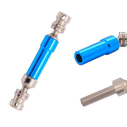 2PCS Treehobby Aluminum Alloy Universal Rear Drive Shaft Upgrade Accessories Compatible with Wltoys 12428 Fly fy-03 1/12 RC Car Desert Falcon CVD Universal Joint