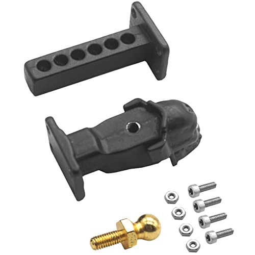 Share Goo Metal Tow Trailer Hook Drop Hitch Receiver Compatible with Traxxas TRX-4 90046 90047 SCX10 RC4WD D90 1/10 RC Crawler Car Rear Bumper Hook (Black)