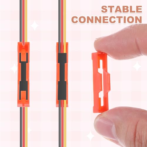 MECCANIXITY 40 Pcs Servo Extension Cable Clips Lock, Servo Cable Safety Connector Lead Wire Buckle Lock for RC Car Plane Boat DIY Y Adapter Cable, Blue - color: Blue