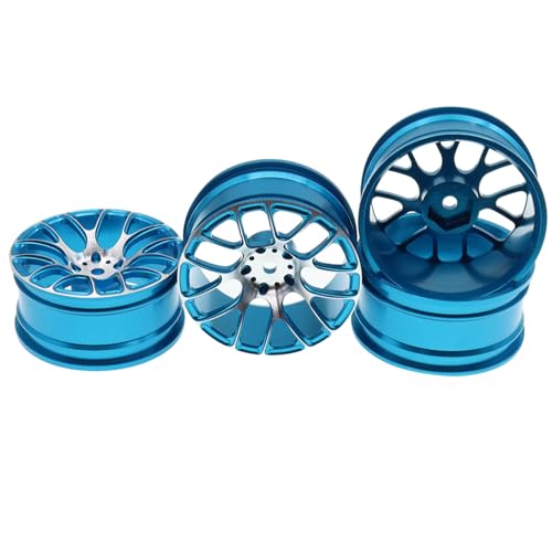 4Pcs Treehobby Metal Wheel Rims 12mm Hex Hubs Width 26mm Compatible with Tamiya TT-01 Kyosho RedCat Sakura D4 XIS HSP 1/10 RC Drift On-Road Racing Touring Car Upgrades Parts(Blue)