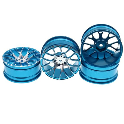 4Pcs Treehobby Metal Wheel Rims 12mm Hex Hubs Width 26mm Compatible with Tamiya TT-01 Kyosho RedCat Sakura D4 XIS HSP 1/10 RC Drift On-Road Racing Touring Car Upgrades Parts(Blue)