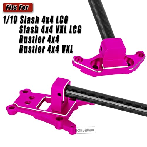 RC Chassis Brace Kit Upgrades Part for 1/10 Slash 4x4 LCG,Slash 4x4 LCG VXL,Rustler 4x4,Rustler 4x4 VXL,Alloy Aluminium w/Carbon Fibre Chassis Brace,Pink - color: Pink(1set)