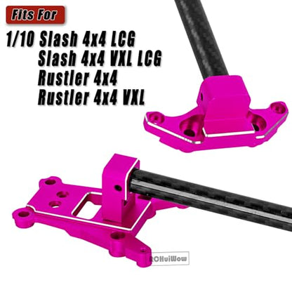 RC Chassis Brace Kit Upgrades Part for 1/10 Slash 4x4 LCG,Slash 4x4 LCG VXL,Rustler 4x4,Rustler 4x4 VXL,Alloy Aluminium w/Carbon Fibre Chassis Brace,Pink - color: Pink(1set)