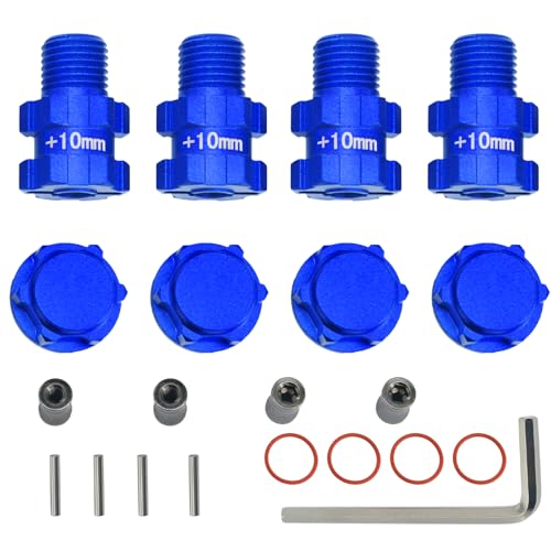 Rc Wheel Hex 10mm Extended Hub Drive 14mm to 17mm for Arrma 1/10 3S Senton/Granite/Vorteks/Infraction/Big Rock/Vendetta (Blue) - color: Blue