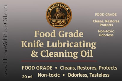 Horace Whitlock Knife Pivot Oil – Premium Food-Safe Lubricant for Folding Pocket Knives, Bearings & Washers | Precision Needle Applicator | 20 ml (0.68 oz)