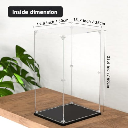 3MM Clear Acrylic Display Case, Zimo momo Self-Assemble Showcase for Collectibles, Action Figures,Dolls- Alternative Glass Box for Commemorative Gifts(13.7x11.8x23.6 inch, 35x30x60 cm) - size: 13.7x11.8x23.6 inch