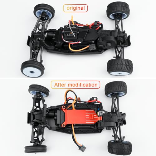 Aluminum Alloy RC Receiver Mount Plate Upgrade Parts, Red | For Losi 1/24 Micro-B, RC Car Buggy - color: Red