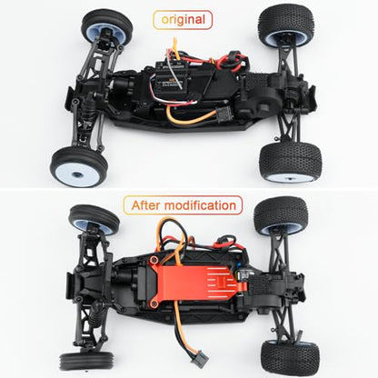 Aluminum Alloy RC Receiver Mount Plate Upgrade Parts, Red | For Losi 1/24 Micro-B, RC Car Buggy - color: Red