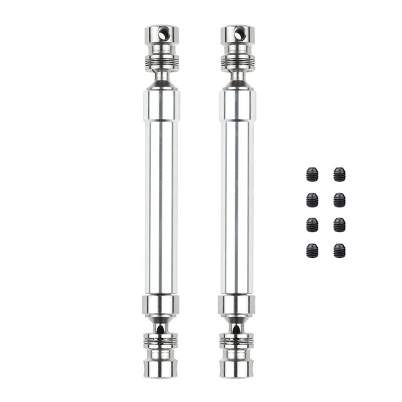 2 Set Metal CVD Drive Shaft 110-160Mm for 1/10 RC Rock Crawler Axial SCX10 90046 TRAXS RTX4, Silver & Black - (Color: Peacock Blue)