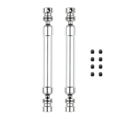 2 Set Metal CVD Drive Shaft 110-160Mm for 1/10 RC Rock Crawler Axial SCX10 90046 TRAXS RTX4, Silver & Black - (Color: Peacock Blue)