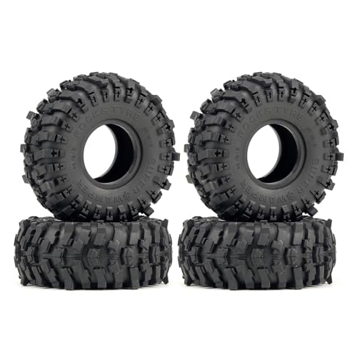 4PCS RC 1.9 inch Crawler Tires Super Soft Sticky Rubber Tires with Foam Instert 120mm/4.72inch Tall Suitable for 1/10 Axial SCX10 I II III TRX4 Redcat Etc RC Crawler Car Upgrades