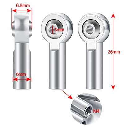 10Pcs M4 Link Rod Ball Ends Rod End Bearing for 1/10 Axial SCX10 Tamiya RC Crawler Car | For 1/10 Axial SCX10 Tamiya, RC Crawler Car