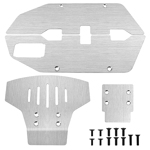 Stainless Steel Front & Rear Skid Plate Chassis Armor Protector Guard Compatible with Traxxas Slash 2WD 1/10 RC Car