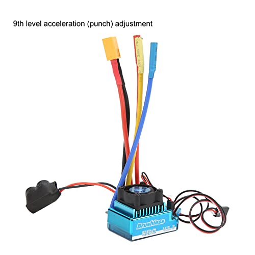 Socobeta 120A RC Brushless ESC with XT60 Plug, Programmable Speed Controller for 1/10 & 1/8 Scale RC Cars