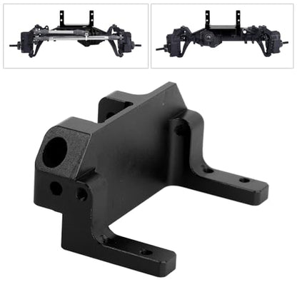 SUNGOOYUE Servo on Axle Mount, Aluminum Alloy Portal Axle 4-Link Suspension 1/10 RC Crawler Car Upgrade Parts for SCX10 III AR45P Third Generation (Black) - color: Black