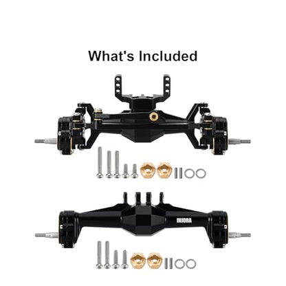 INJORA +5mm Diamond Portal Axles with Brass Steering Knuckles for TRX4M - color: Black Brass