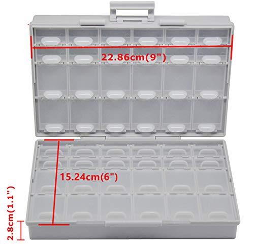 3pcs AideTek BOXALL 48 Compartments Enclosure SMD SMT Parts Organizer Surface Mount Box Labels - style: 3BOXALL48