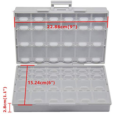 3pcs AideTek BOXALL 48 Compartments Enclosure SMD SMT Parts Organizer Surface Mount Box Labels - style: 3BOXALL48