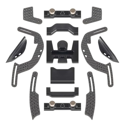 1/24 LCG Chassis Kit, SCX24 Carbon Fiber Chassis Custom Builds, Performance Comp Rigs with High Clearance Adjustable Wheelbase for 1/24 RC Crawler SCX24 FCX24