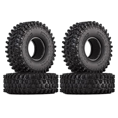 INJORA 1.9" Rubber Rocks Tires for 1:10 RC Rock Crawler Axial SCX10 90046 AXI03007 D90 D110 TF2 Traxxas TRX-4
