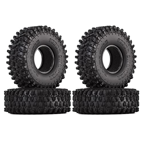 INJORA 1.9" Rubber Rocks Tires for 1:10 RC Rock Crawler Axial SCX10 90046 AXI03007 D90 D110 TF2 Traxxas TRX-4