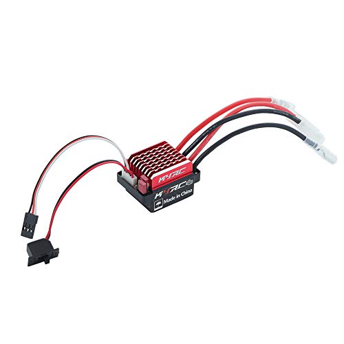 RC Car 60A Brushed ESC Electric Speed Controller 6V/2A BEC Compatible with traxxas TRX-4 TRX-6 D90 HSP Tamiya Axial SCX10 1/10 RC Truck, Buggy, Short Course Truck,Rock Crawler and Tank