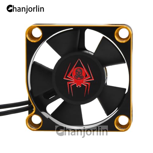 RC Car Metal Motors Cooling Fan 25mm 30mm 35mm 40mm 50mm RC Heatsink 28000RPM ESC Cooling Fans Glod-Black for 1/8 1/10 1/12 Truck Off Road Crawler Car 540 550 Brushless OR Brushed (40mm)