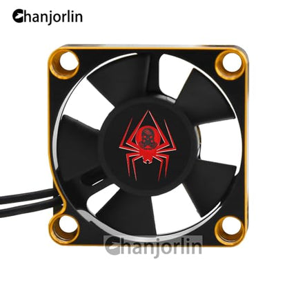 RC Car Metal Motors Cooling Fan 25mm 30mm 35mm 40mm 50mm RC Heatsink 28000RPM ESC Cooling Fans Glod-Black for 1/8 1/10 1/12 Truck Off Road Crawler Car 540 550 Brushless OR Brushed (40mm)