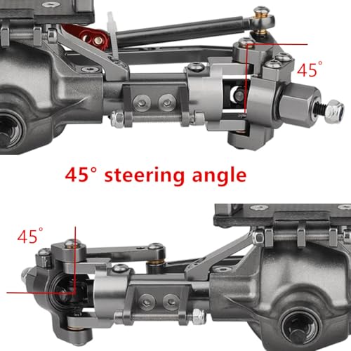 Complete Aluminum Front & Rear Axle Set for Axial SCX10 RC4WD D90, 1/10 Scale RC Crawler Upgrade, with Enhanced Steel Axle Shafts(Titanium)