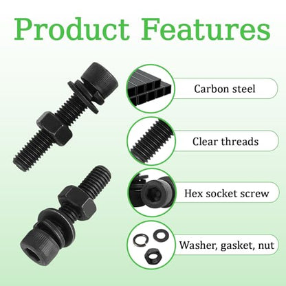 940PCS M3 Screws Assortment Kit, M3x8/10/12/16/18/20/30/40 mm Hex Socket Head Bolts, Nuts & Washers Assorted Set - 12.9 Alloy Steel Black Zinc Plated M3 Screw for 3D Printer,DIY - size: M3x8/10/12/16/18/20/30/40-940Pcs