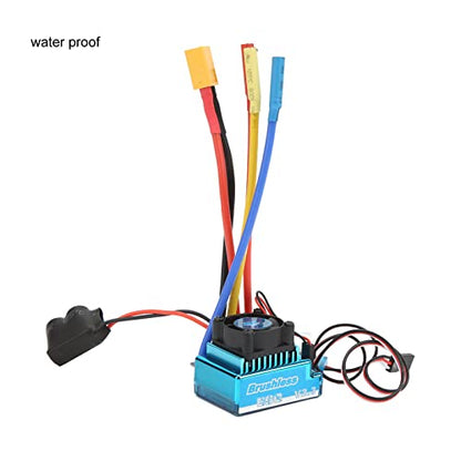120A RC Brushless ESC, Waterproof Dustproof Brushless ESC with 9 - Speed Acceleration, XT60 Plug ESC for 1/10 and 1/8 RC Car, Programmable with External Port