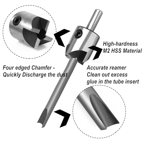 7 Piece Pencil Trimmer Kit Pencil Trimmer System Milling Cutter Set 7mm 8mm 3/8 Inch 10mm Cutter Shaft 3/4" M2 Steel Cutting Head Socket Adapter Hex Wrench for Woodworking Pen Kit Preparation. - color: Pen Barrel Trimming System