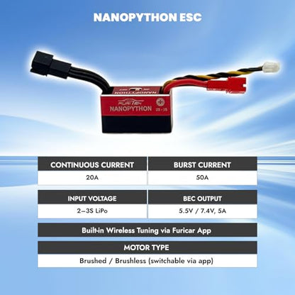 Furitek NanoModo 2026 Control System (ESC + Brushless Motor + Servo Controller + Gripor V2 TX/RX)) for REDCAT ASCENT-32 - Remote Control Car, RC Crawler Electronics Combo Upgrades (FUR-2742)