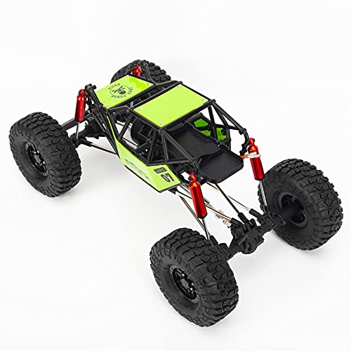 1/10 RC Car 310mm Wheelbase Rock Buggy Frame Chassis with Nylon Tube Roll Cage for 1/10 RC Crawler Car SCX10 90046 TRX4 (with Wheels, Green) - color: With Wheels, Green