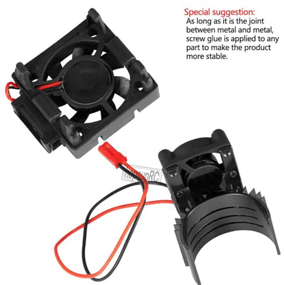 VXL-3s High Velocity Fan Heatsink Set Upgrades Part for 1/10 Slash/Rustler/Stampede VXL 4X4 2WD, ESC Motor Cooling Fan Hops Up,Black - color: Black/(for 2wd 4wd)
