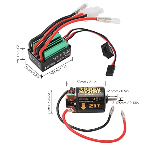 Brushed Motor ESC Combo, Brushed Motor ESC Combo with 540 21T Brushed Motor 65A Green Brushed ESC RC Car Motor