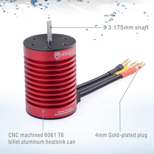 Surpass Hobby Waterproof F540 4370KV Brushless Motor Combo, 3650 Brushless Motor with 45A ESC Combo Set for 1/10 Scale RC Toys Indispensable Accessory for Modification Enthusiasts