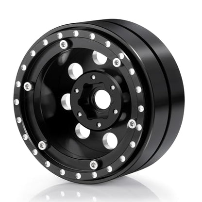 RCLIONS 1.9" Dually Beadlock Wheels RC Aluminum Rims for 1/10th AXIAL SCX10 SCX10 II TRX4 TRX6 Flatbed Hauler RC Crawler Car Upgrade Parts (2PCS) - size: 2PCS