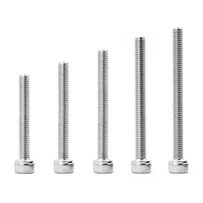 M4 x 30mm 35mm 40mm 45mm 50mm Hex Socket Head Cap Screws Bolts, 304 Stainless Steel, Metric Machine Fully Threaded, Bright Finish, Allen Hex Drive, Assortment Kit 50PCS - size: M4 x 30/35/40/45/50mm (50PCS)