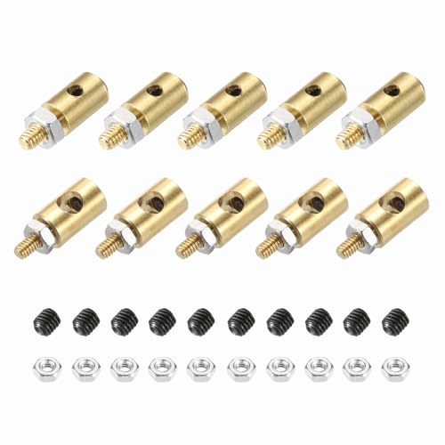 MECCANIXITY Linkage Stoppers Connecting Servo Arm, Push Rod with Nut and Screw for RC Airplane, D4x1.6mm D5x3mm 10 Pcs - size: D4x1.6mm; D5x3mm