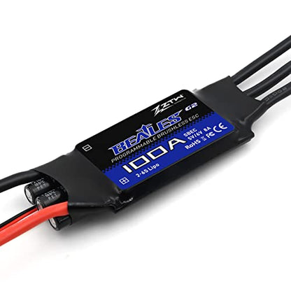 ZTW Beatles G2 100A ESC 2-6S Built-in Switching BEC 5V/6V 8A Brushless Speed Control for RC Airplane Aircraft Fixed-Wing - size: 100A