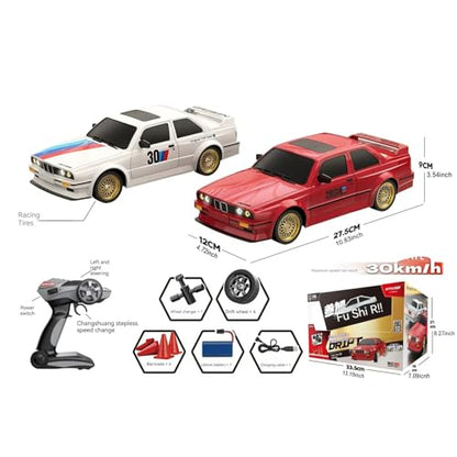 HTLNUZD 1/16 E30 RC Car - Retro Sports High-Speed 2.4G 4WD Hobby Model | Adult Collectible Gift (1/16 Red E30) - color: 1/16 Red E30